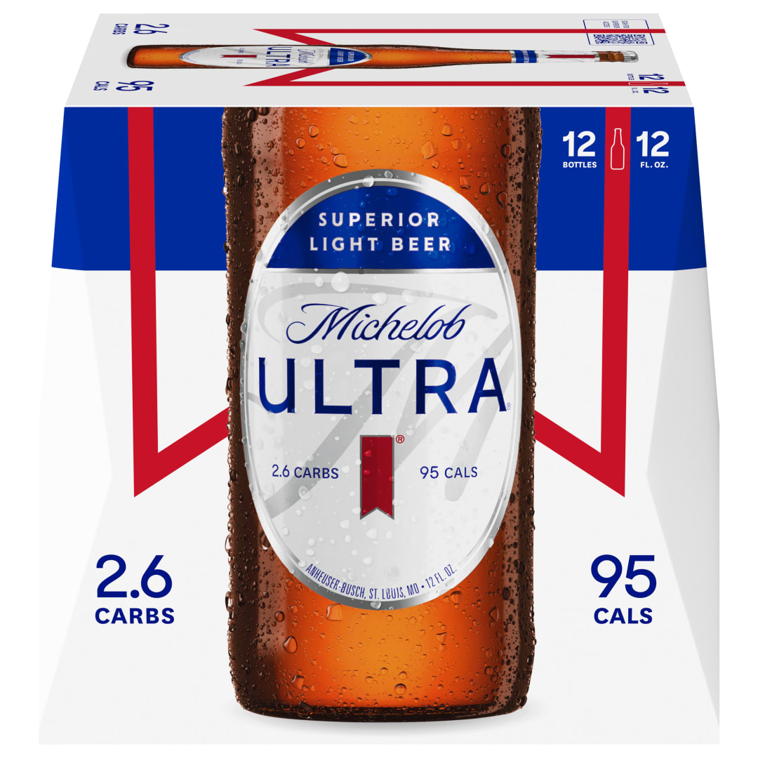 Michelob ULTRA Superior Light American Lager Beer 12 Pack, 12 fl oz Bottles