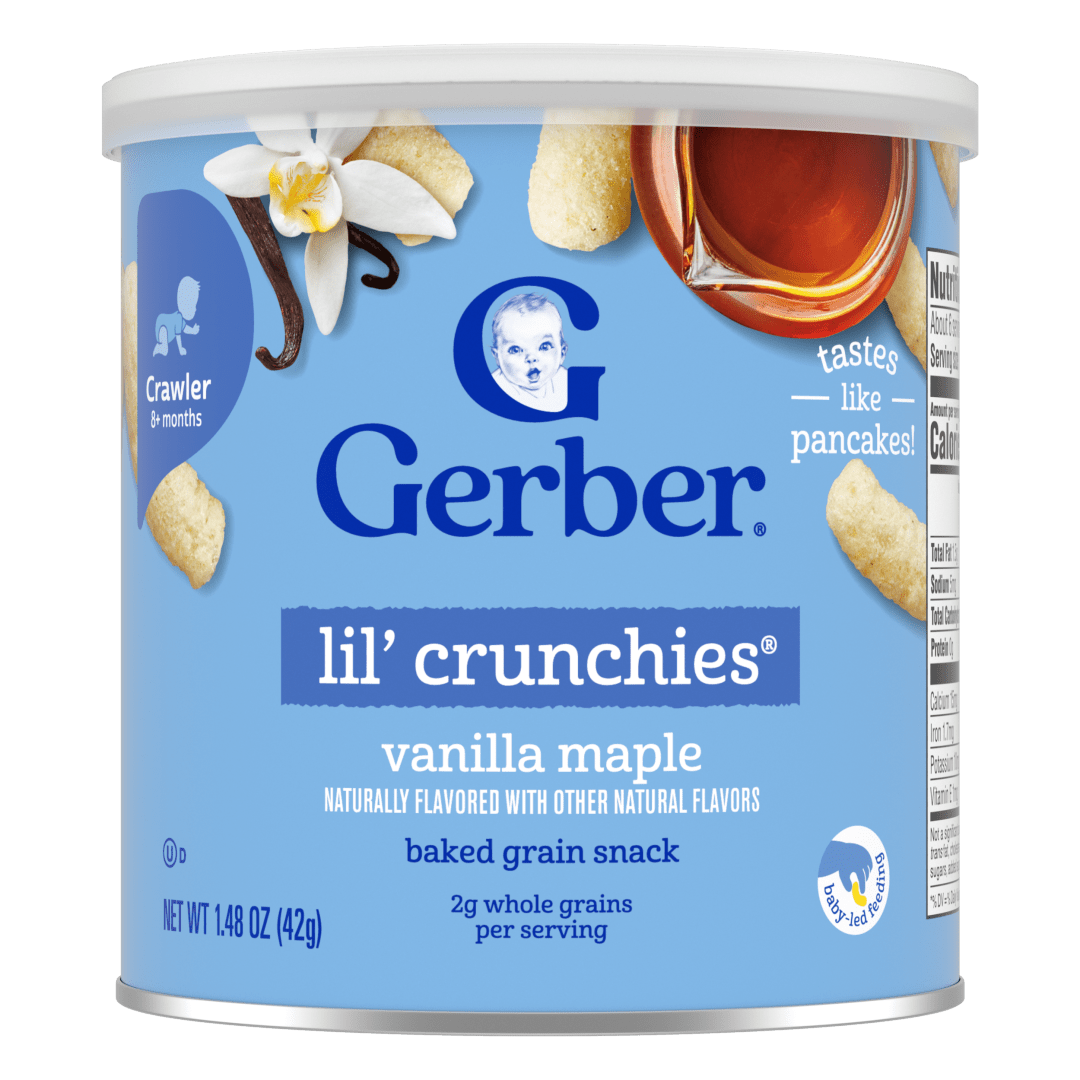 Gerber Stage 3 Baby Food Snacks, Vanilla Maple Lil' Crunchies, Baby Led Feeding