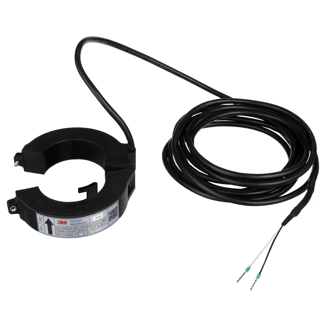 3M™ Stromsensoren, Rogowski-Stromspule mit geteiltem Kern CCS 500 A/225 mV RD 60 mm, Eingangssignal 225 mV, 8 m, offene Enden, 1 Kit/Karton