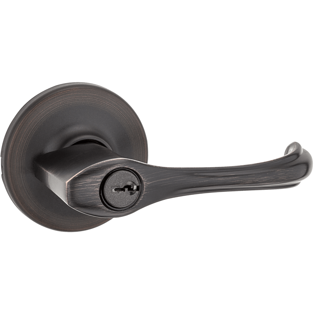 Dorian Round Keyed Entry Lever in Venetian Bronze