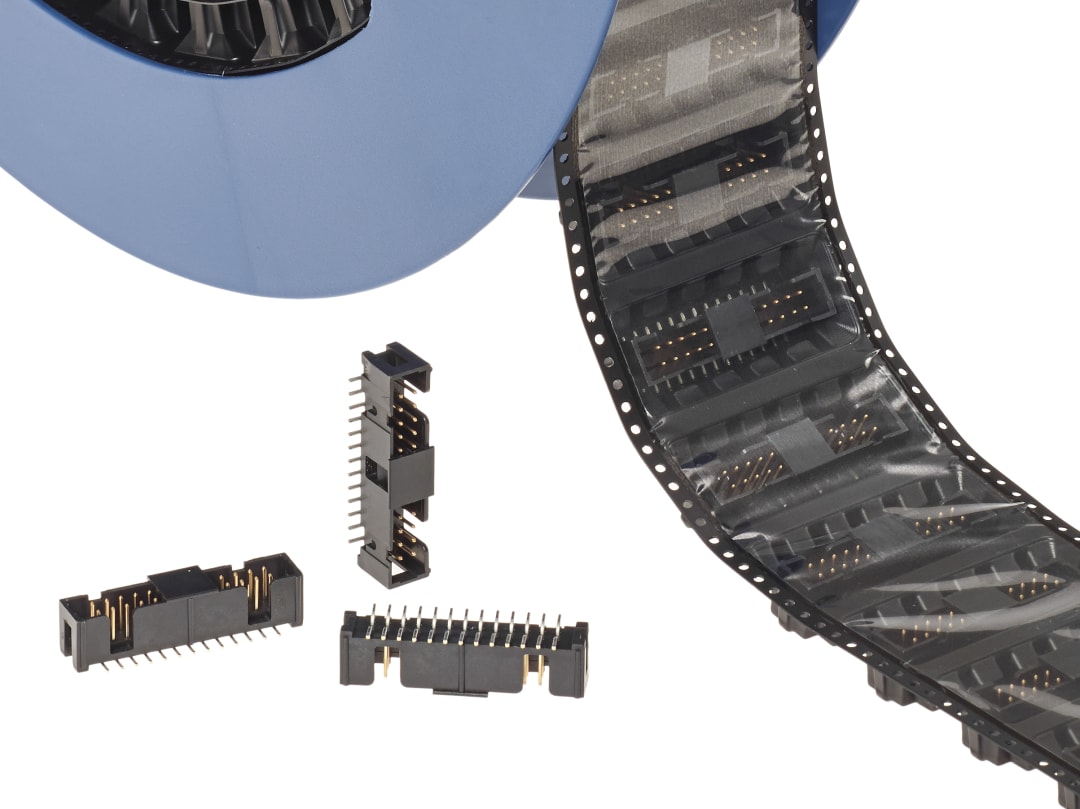 3M™ N2526-6V0C RB-WE, Wannenstiftstecker, Low Profile, SMT, 180° gerade, 26-polig, 2,54 mm, 0,76 µm Au, Schwarz