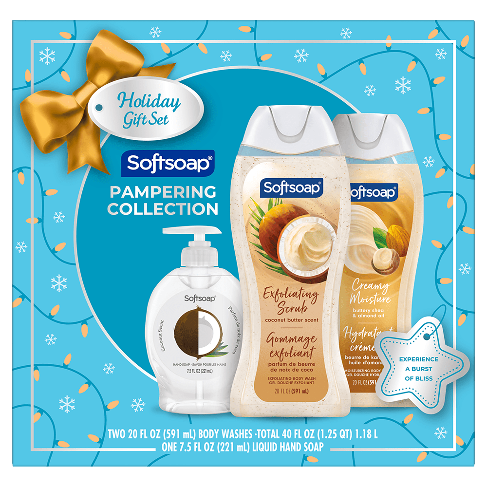 Softsoap Pampering Collection Holiday Gift Set, Two Body Washes and One Liquid Hand Soap
