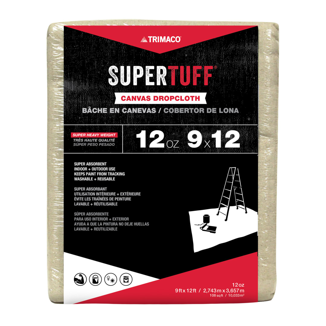 SuperTuff® Canvas Dropcloth, 12oz, 9'x12'