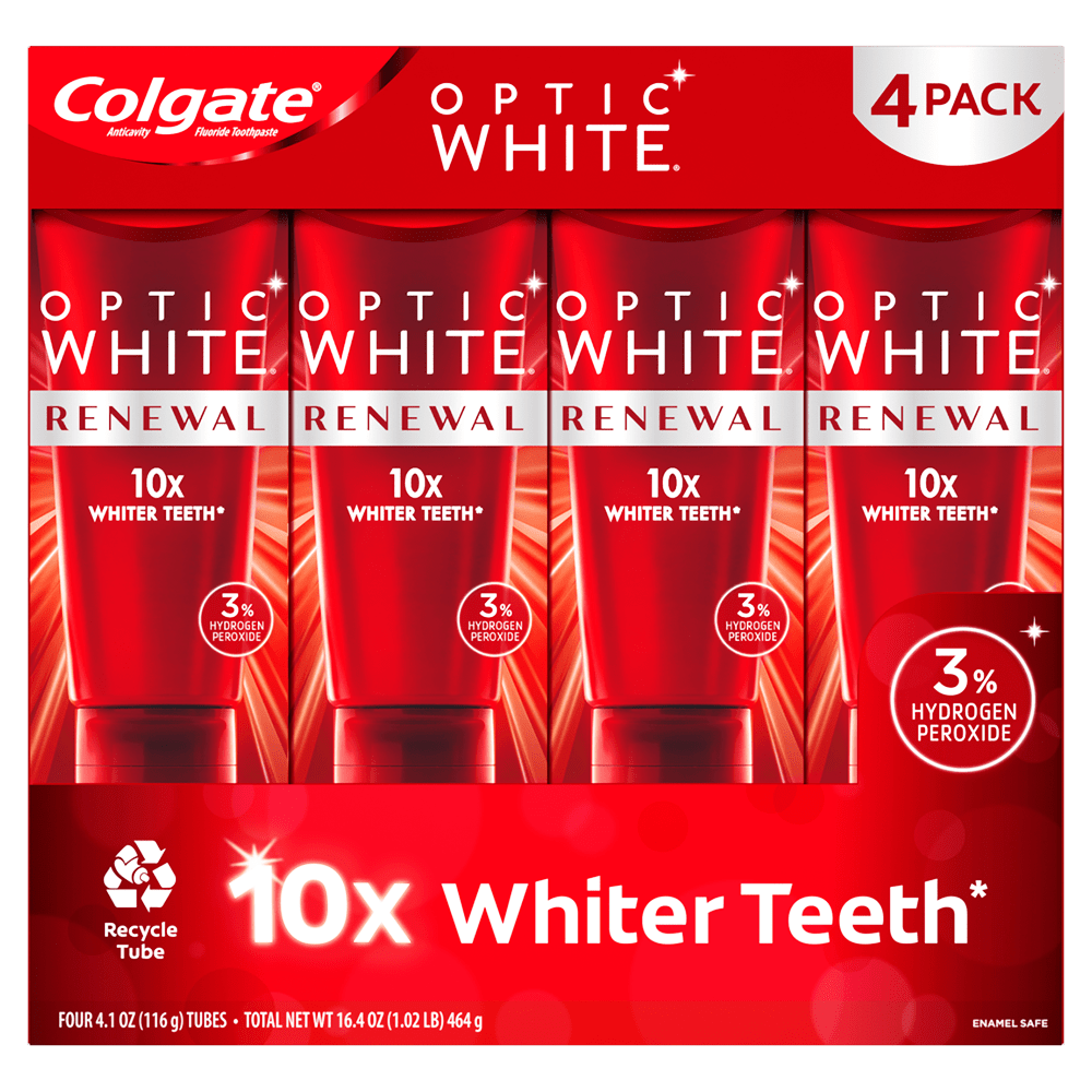 Colgate Optic White Renewal Toothpaste, 4.1oz, 4pk