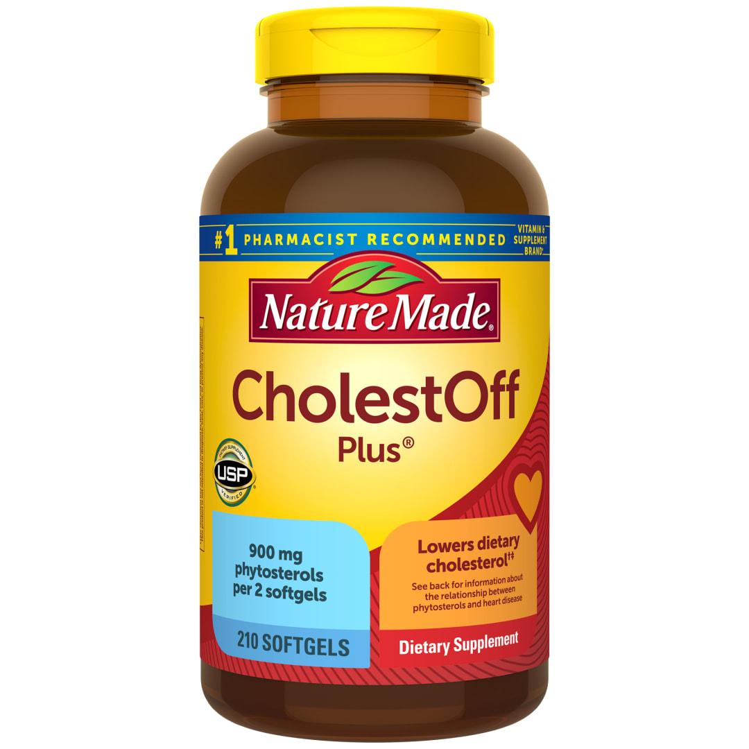Nature Made CholestOff Plus, Dietary Supplement for Heart Health Support, 210 Softgels, 52 Day Supply