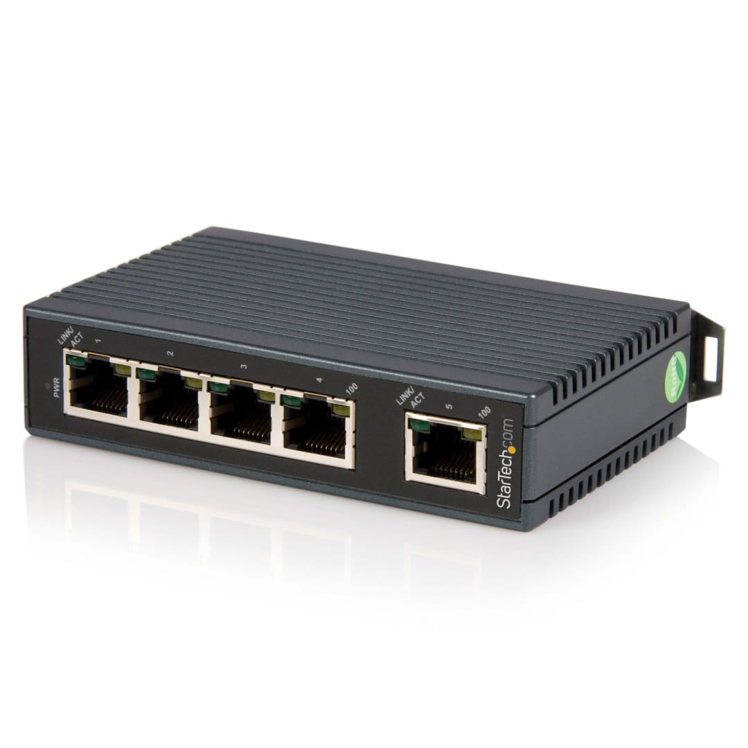 5 Pt Unmanaged Network Switch - DIN Rail Mountable