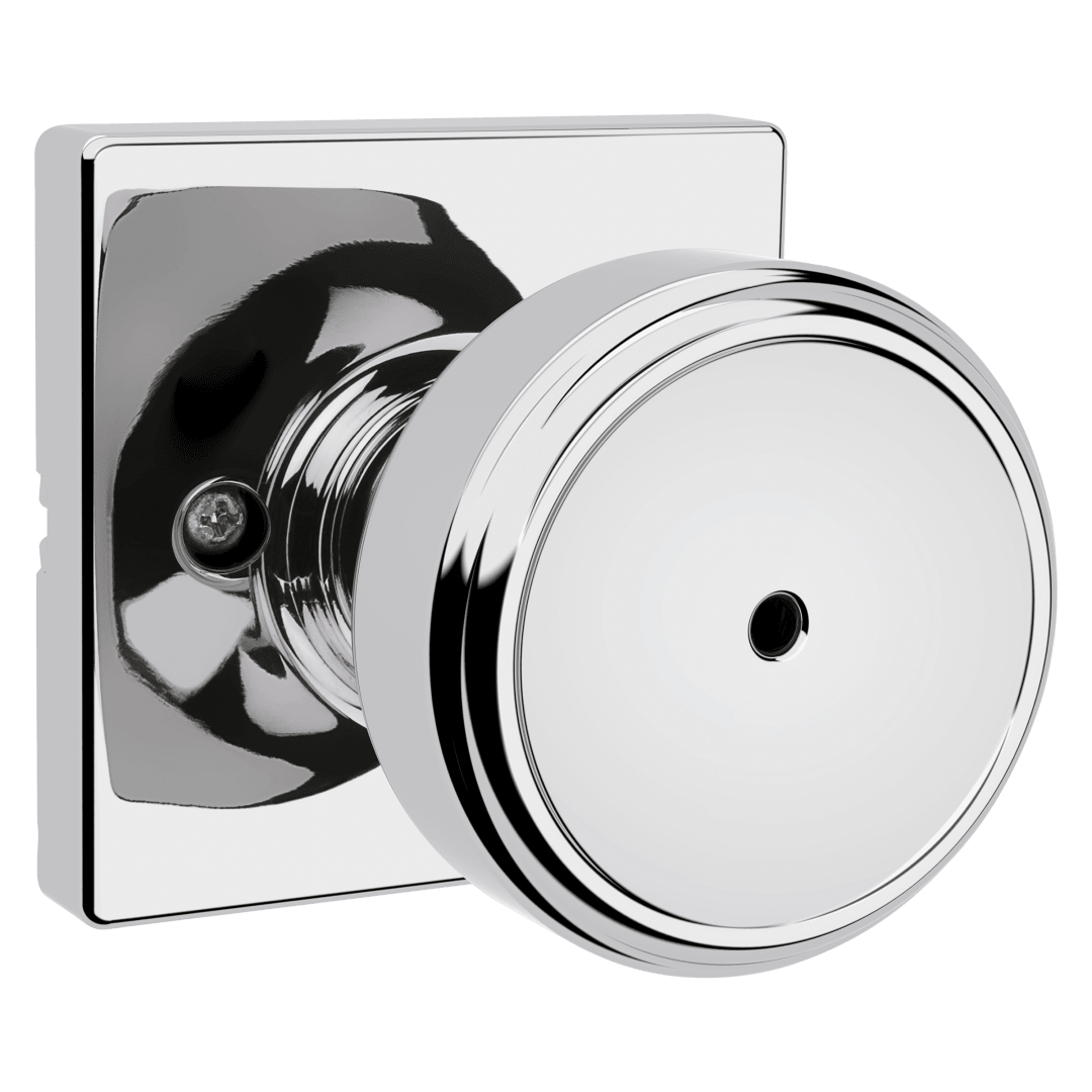Maven Bed/Bath Knob w/ Square Rose in Polished Chrome