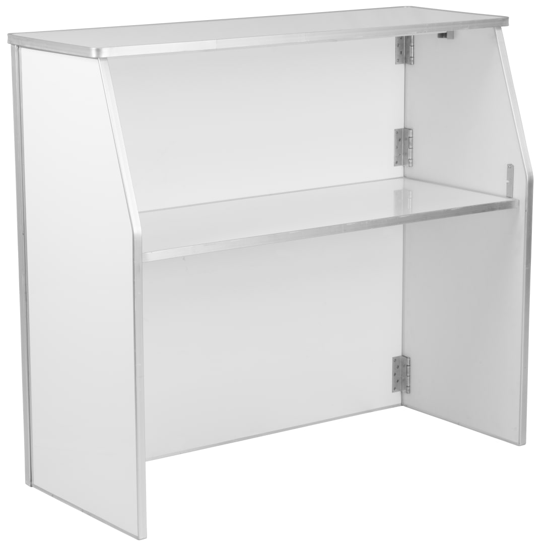 Amara 4' White Laminate Foldable Bar - Portable Event Bar
