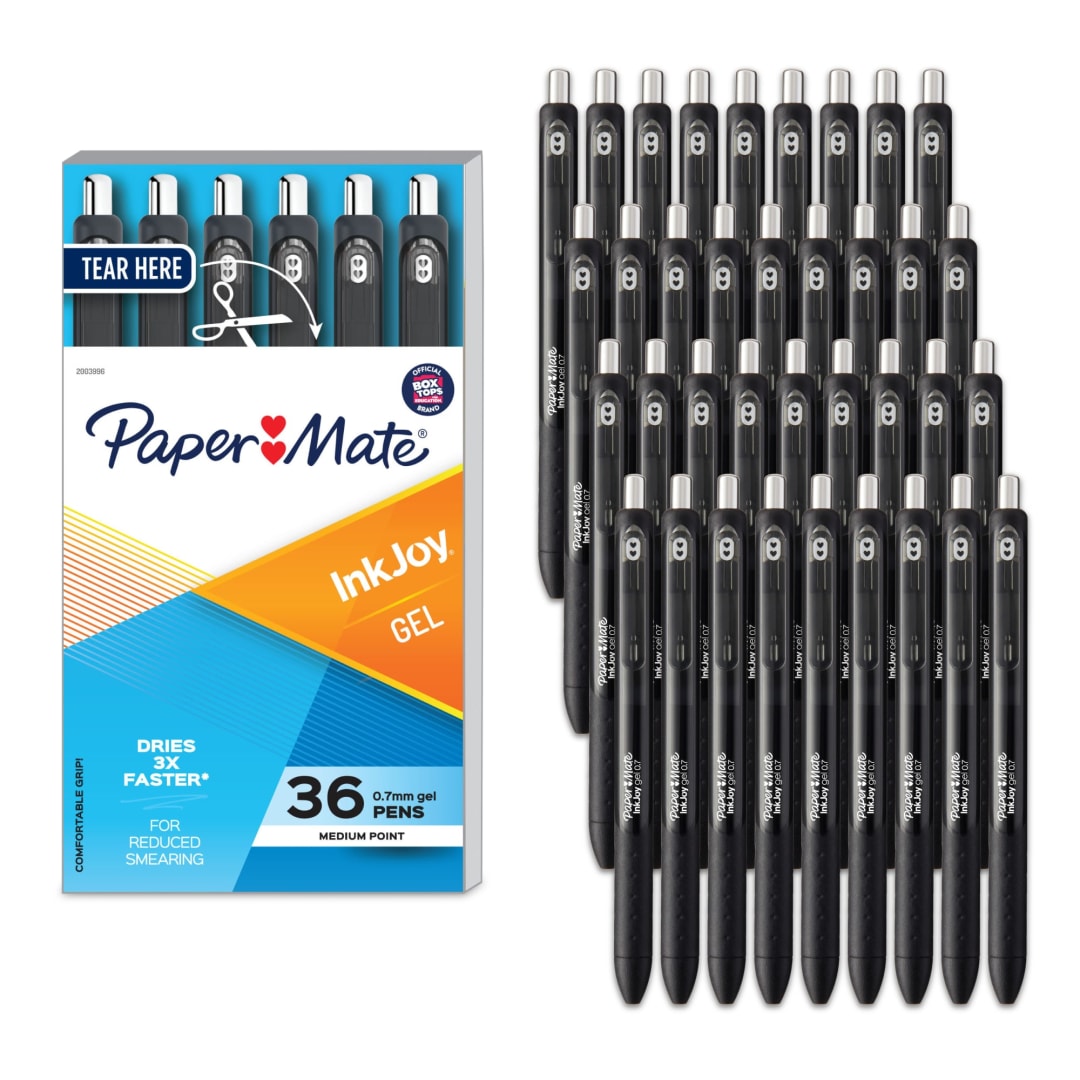 Paper Mate® InkJoy® Gel Pens, Medium Point (0.7mm), Black, 36 Count