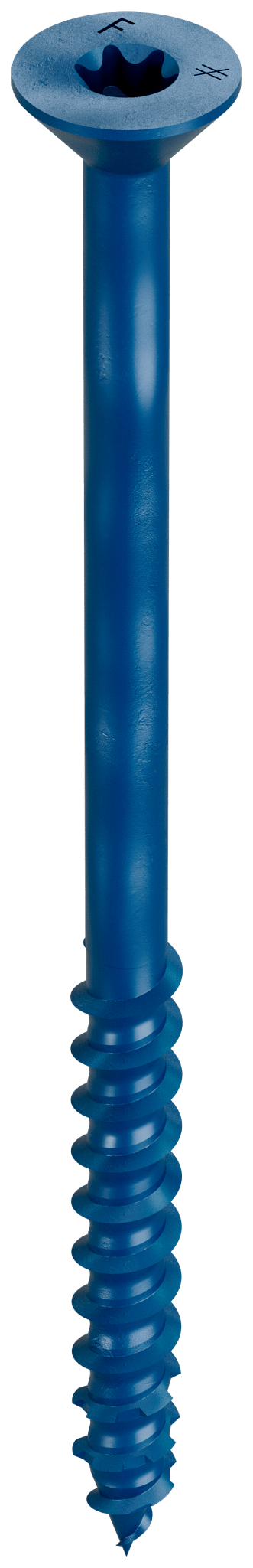 Simpson Strong-Tie TNT25400TF Titen Turbo™ — 1/4 in. x 4 in. 6-Lobe Flat-Head Concrete and Masonry Screw, Blue (100-Qty)