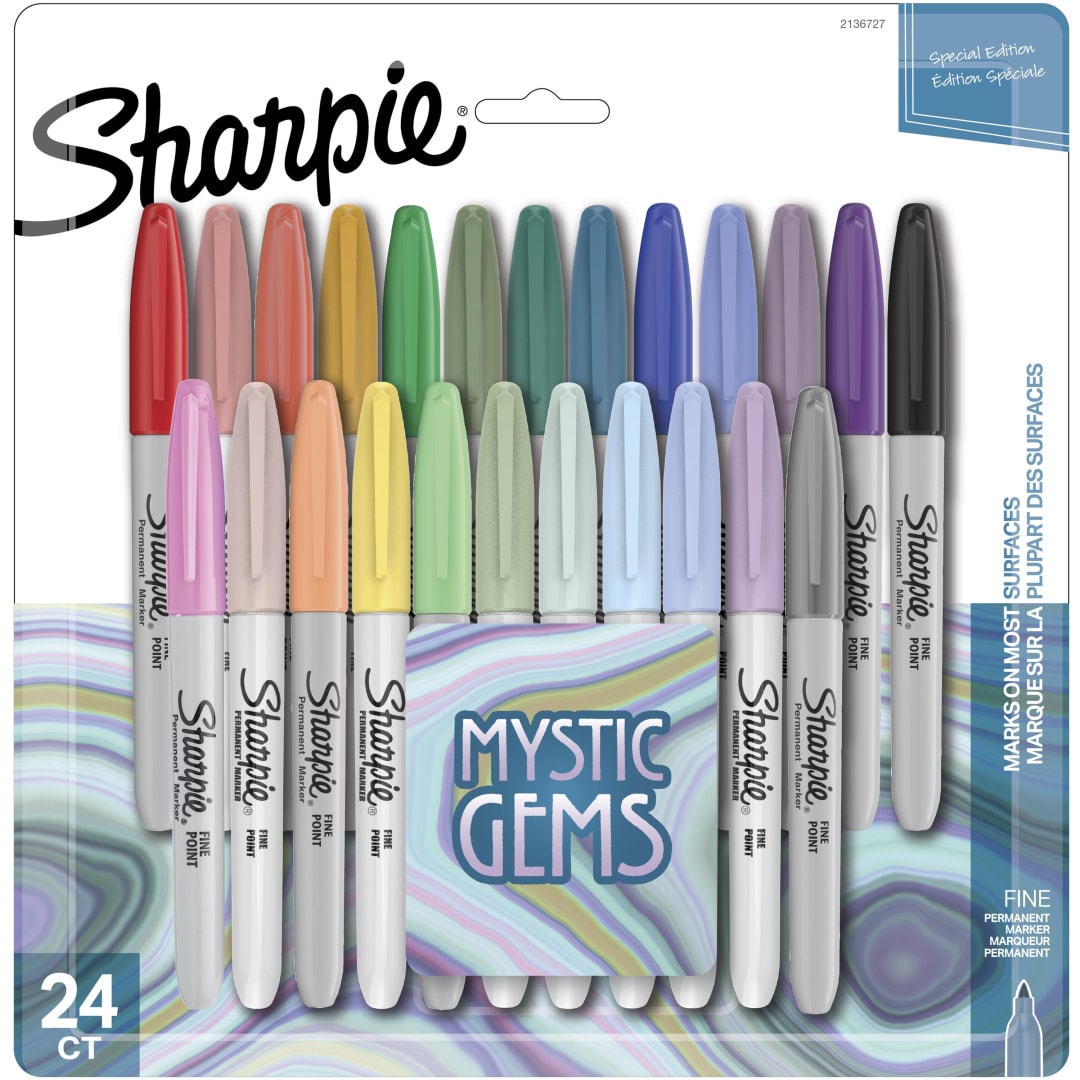 SHARPIE FN PERM MYSTIC GEMS 24CT