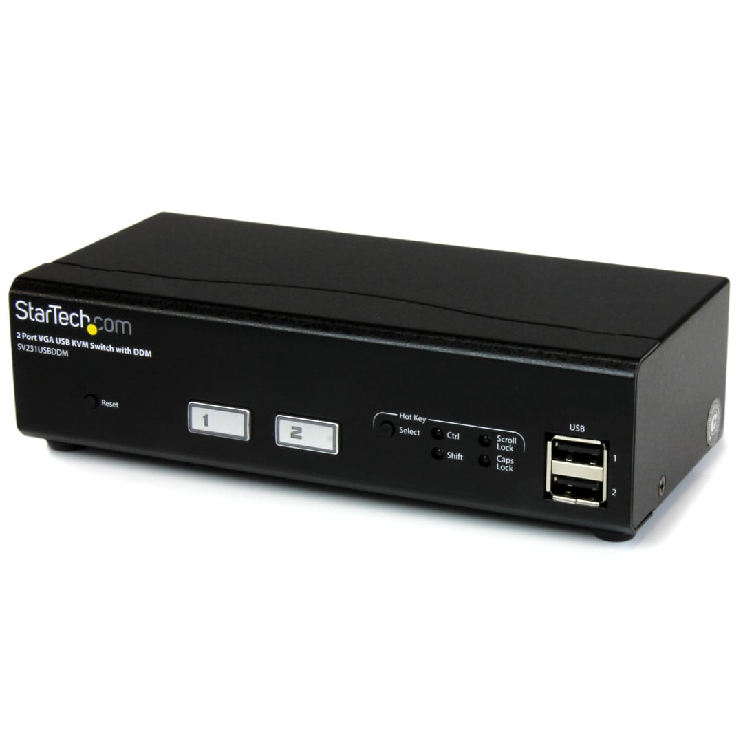 2 Port VGA KVM Switch w/ DDM Fast Switching