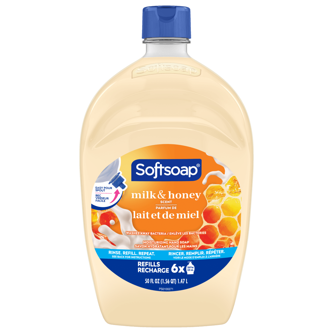Softsoap Moisturizing Liquid Hand Soap, Kitchen and Bathroom Hand Soap, Milk & Honey Scent, 50 fl oz Refill