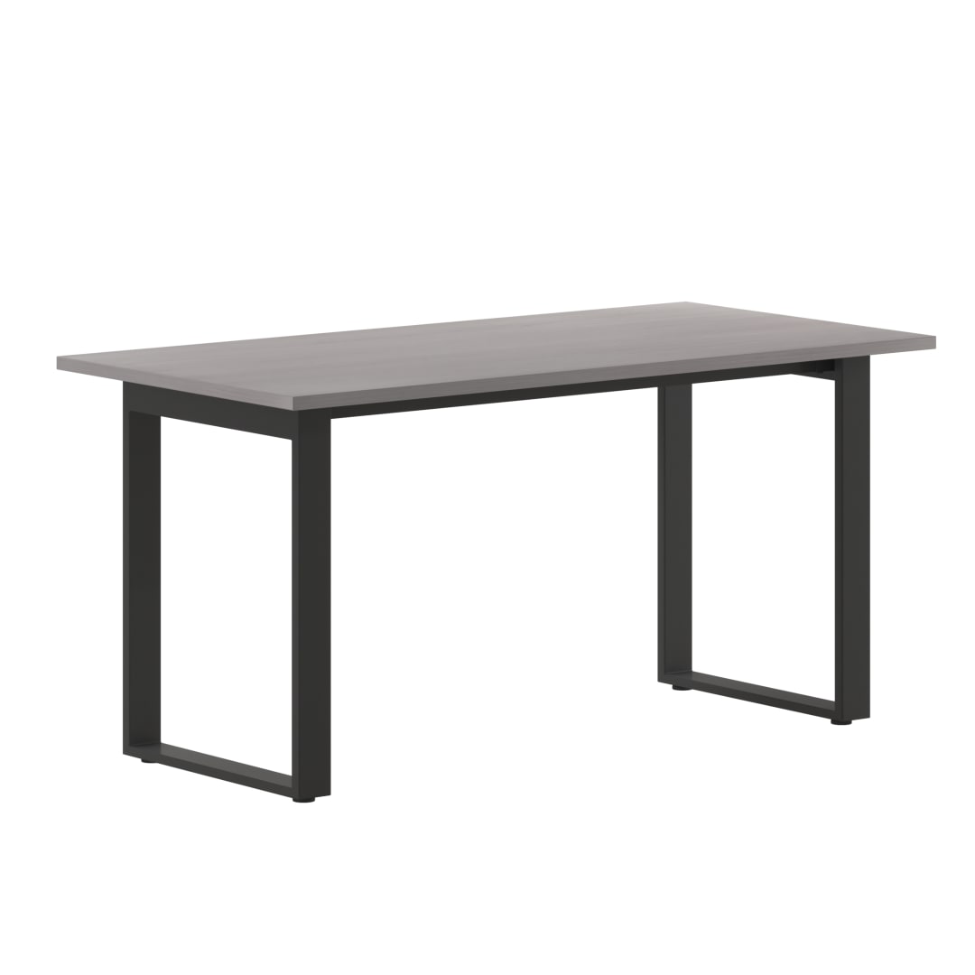 Redmond Commercial 60x30 Collaborative Table Desk, 1" Thick Double Sided Laminate Table Top with PVC Edging, Heavy Duty U-Frame Steel Base, Gray Oak