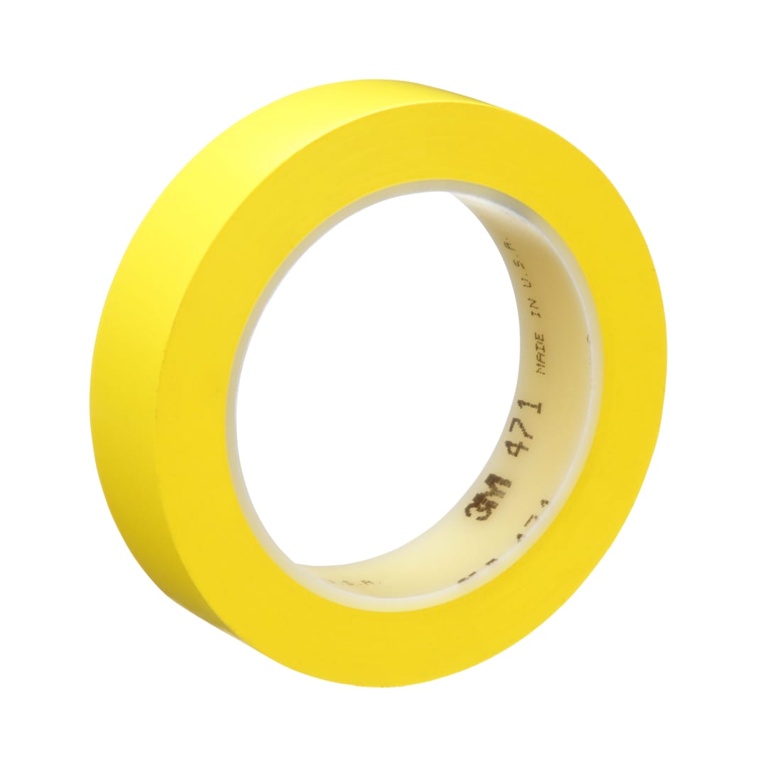 3M™ Vinyl Tape 471, Yellow, 25 mm x 33 m, 0.14 mm, Wrapped