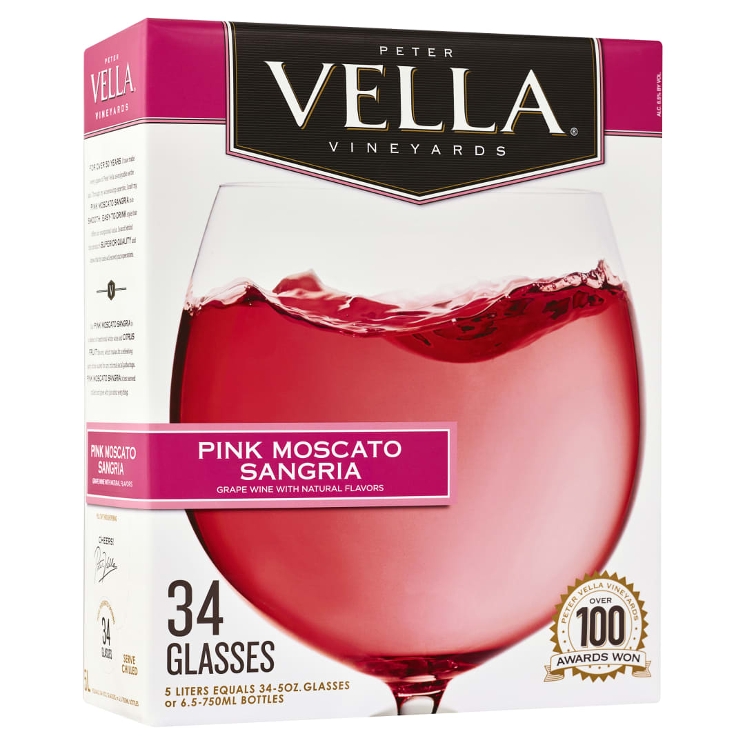 Peter Vella Pink Moscato Sangria Wine 5L Box Wine