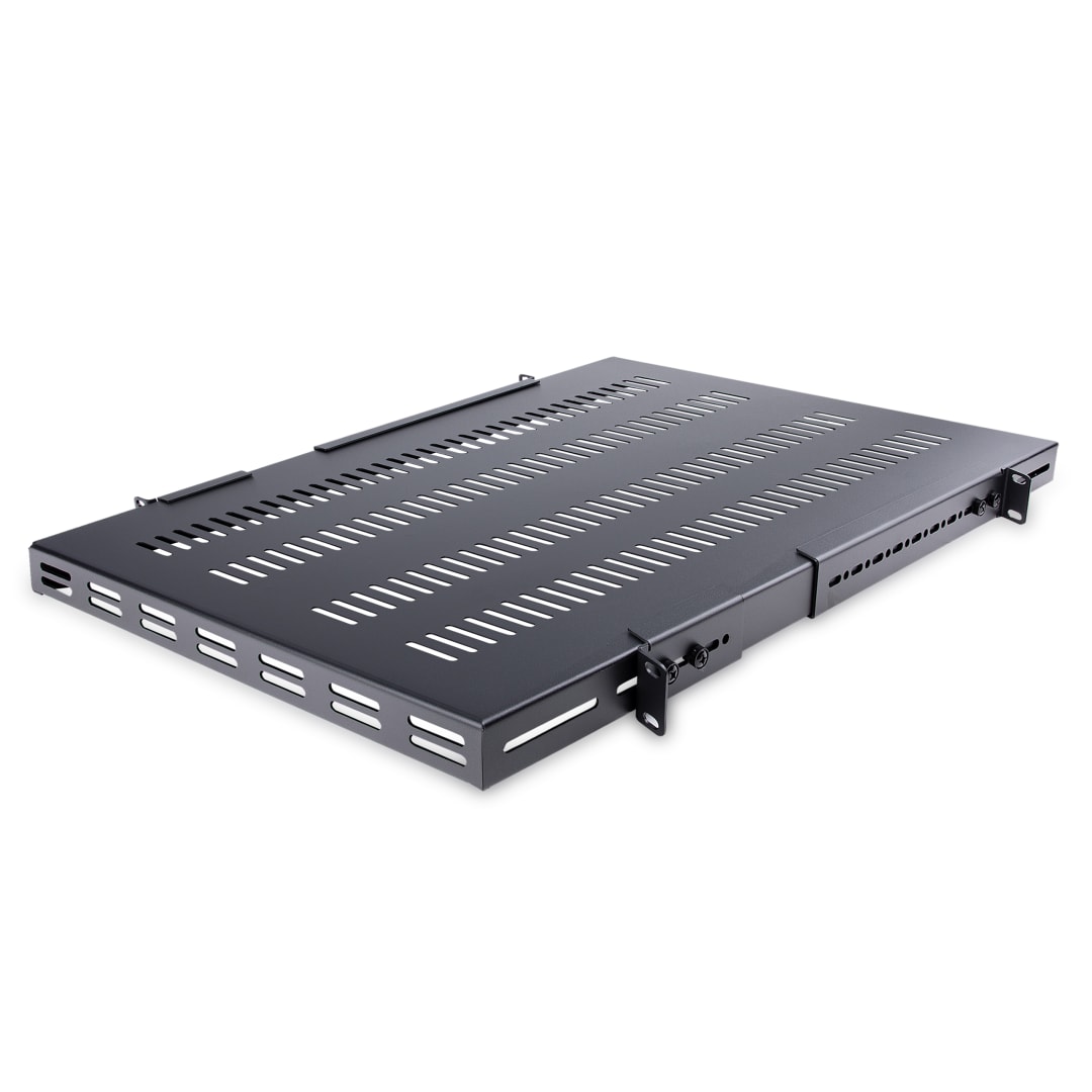 1U Adjustable Mount Depth Vented Server Rack Shelf