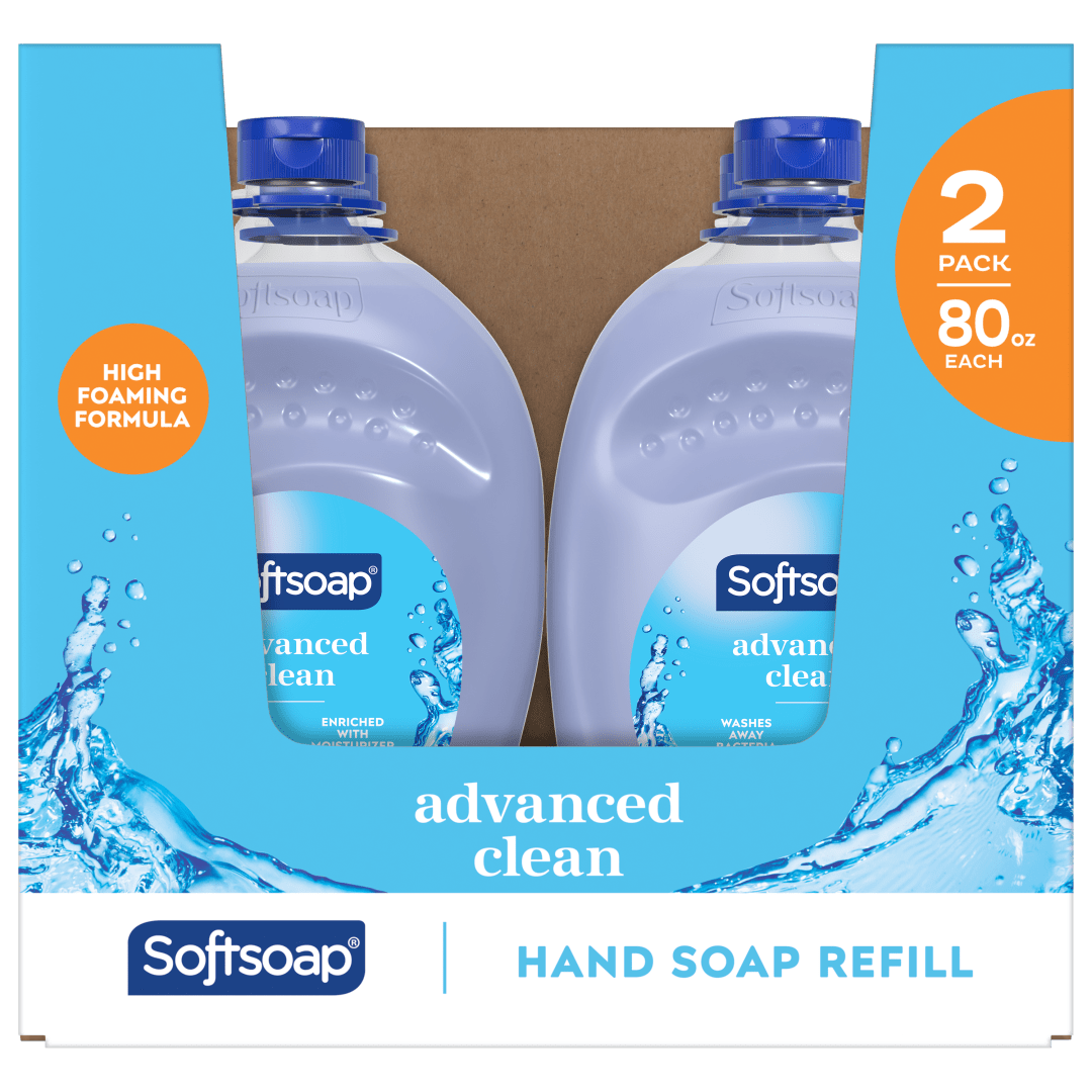 Softsoap Liquid Hand Soap Refill, Advanced Clean - 80 Fluid Ounce(2 Pack)
