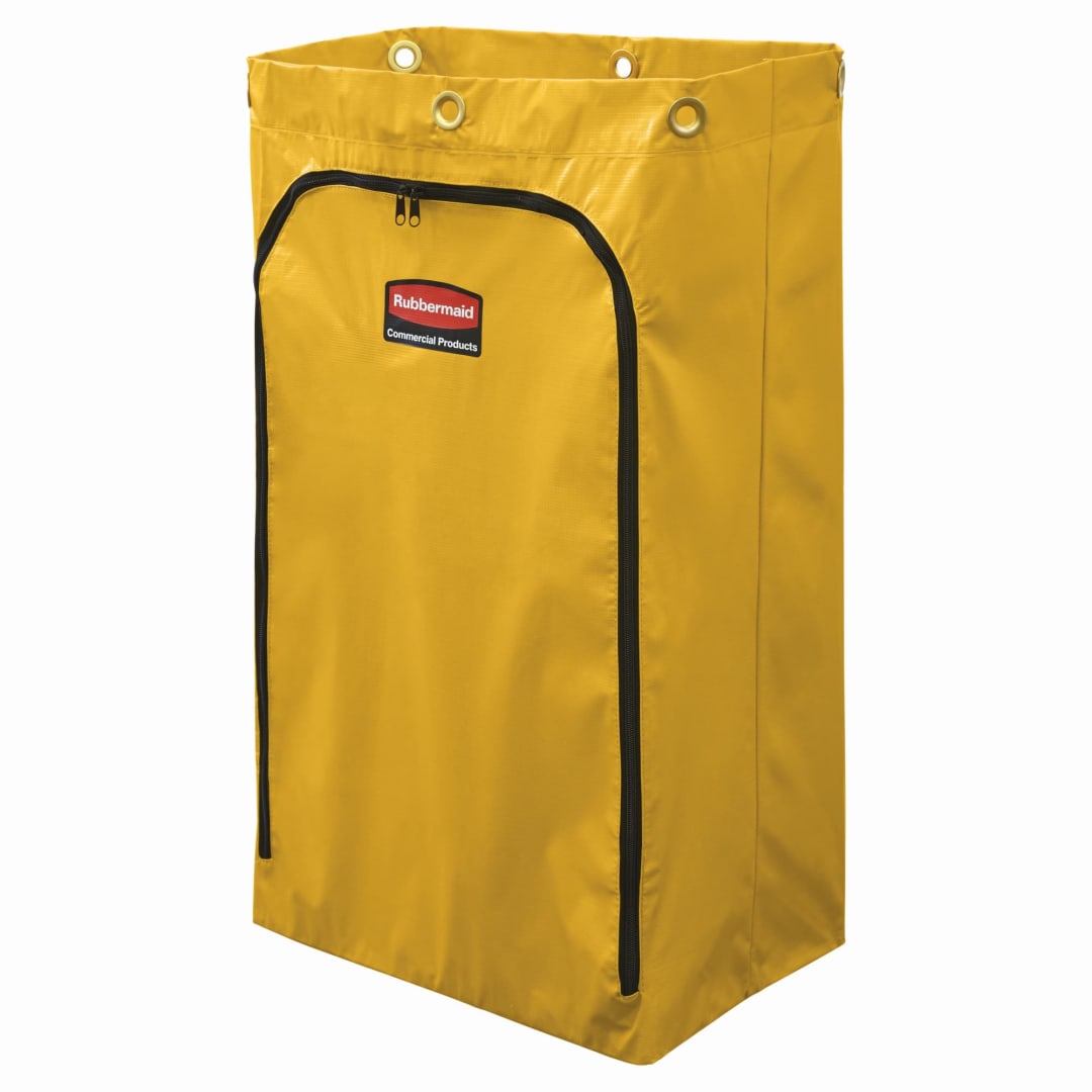 Rubbermaid Commercial Products 24 Gal Janitorial Cleaning Cart Vinyl Bag Traditional, Yellow
