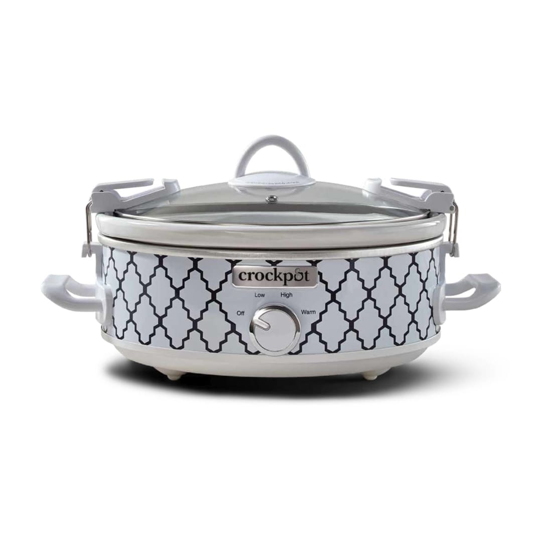 Crock-Pot® 2.5-Quart Casserole Crock Manual Slow Cooker, White/Blue Pattern
