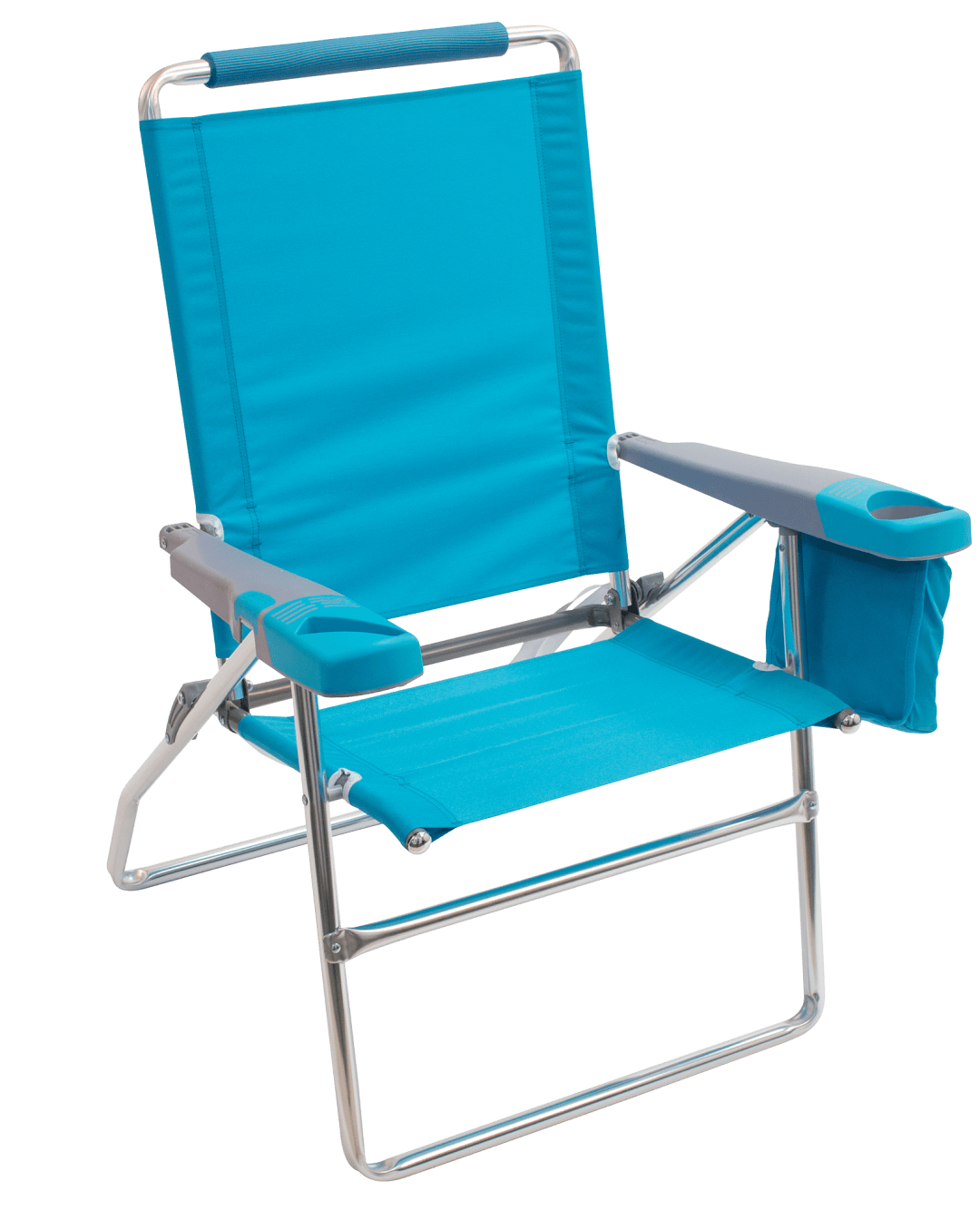 Rio Beach 17" Extended Height 4-Position Folding Beach Chair, Turquoise