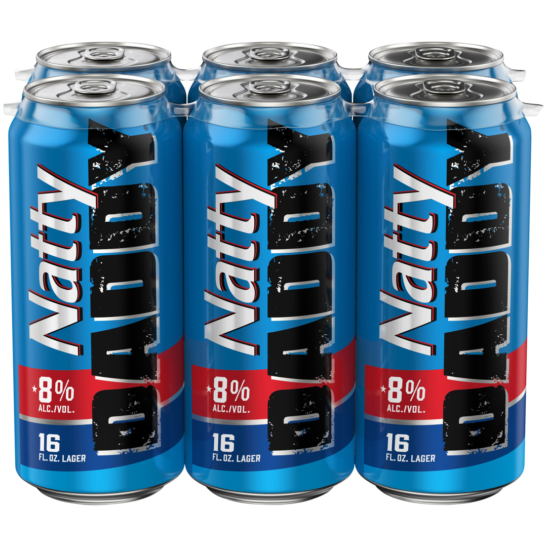 Natty Daddy Beer, 6 Pack 16 fl. oz. Cans, 8% ABV