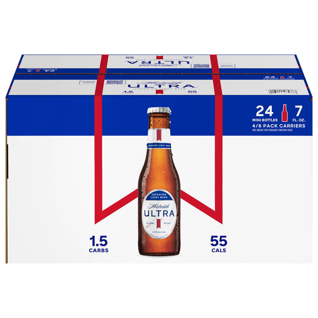 Michelob Ultra 4x6x7 oz Glass Bottle Supplier Set-Up CARTON Top Load Corrugate Pre-Print - Revised Callout