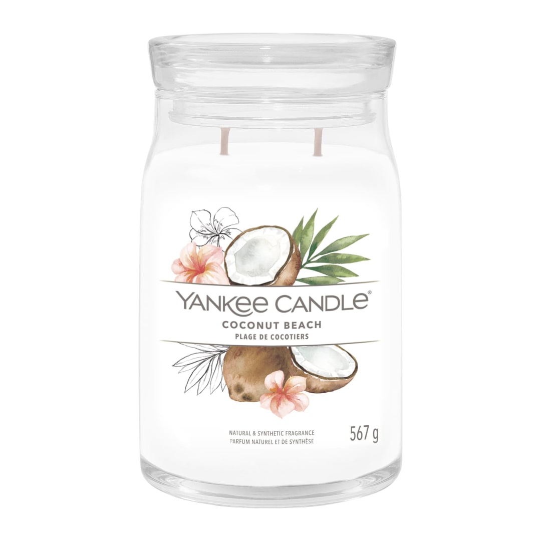 Yankee Candle® Signature Scented Candle | Coconut Beach Large Jar Candle with Double Wicks | Soy Wax Blend