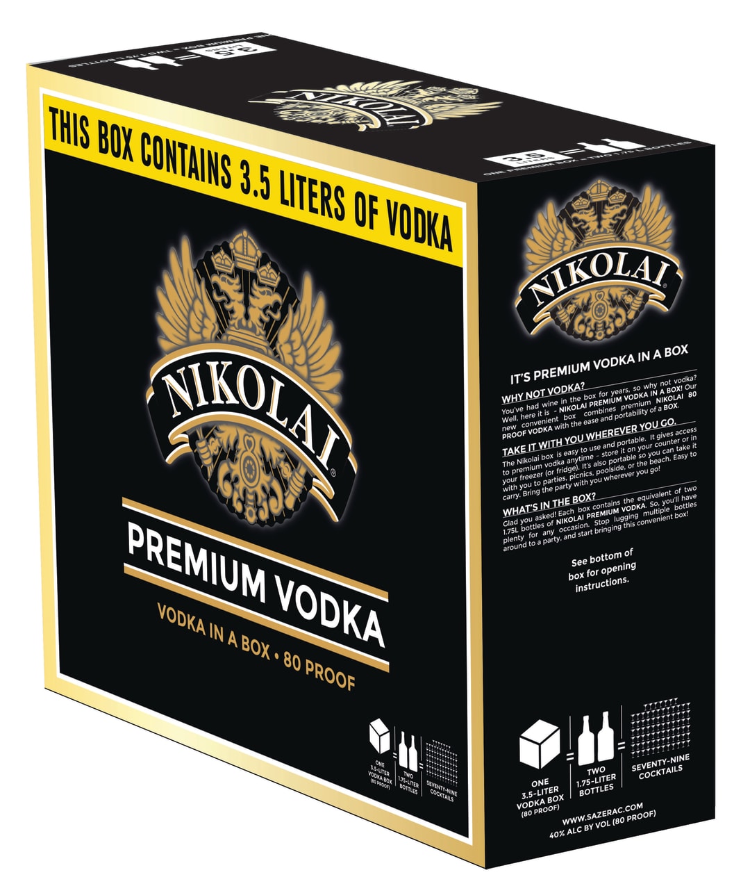Nikolai Vodka In A Box 1.75l 80 Proof