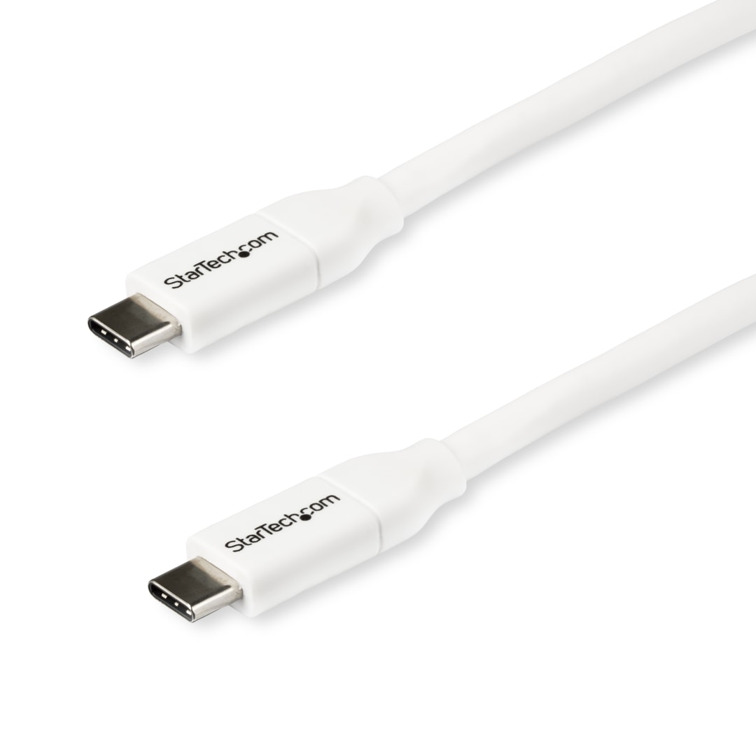 2m USB 2 0 Certified Power Delivery 5A C to C White Cable
