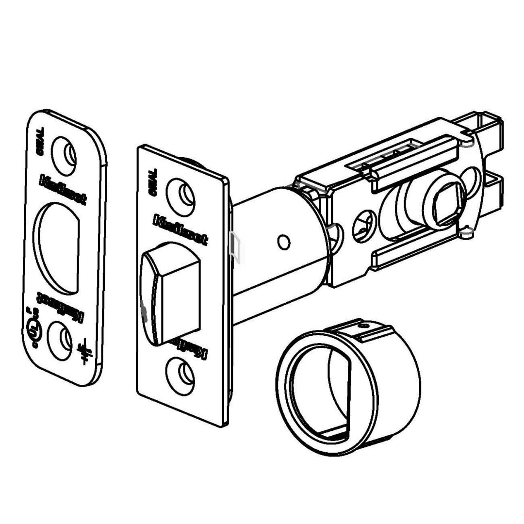 6-Way Adjustable Plain Latch in Satin Nickel for Push Button Lever Finish