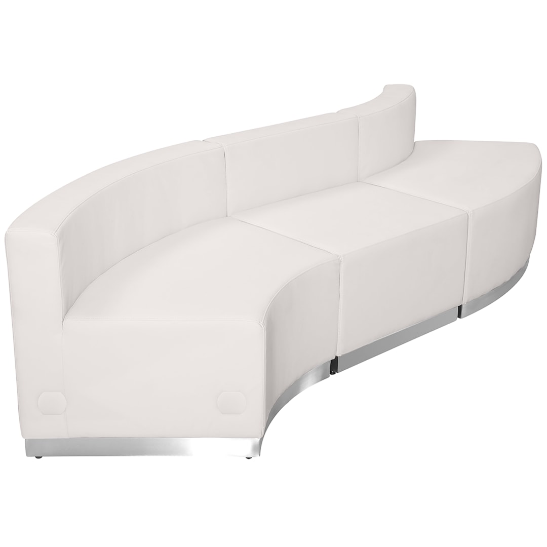 HERCULES Alon Series Melrose White LeatherSoft Reception Configuration, 3 Pieces