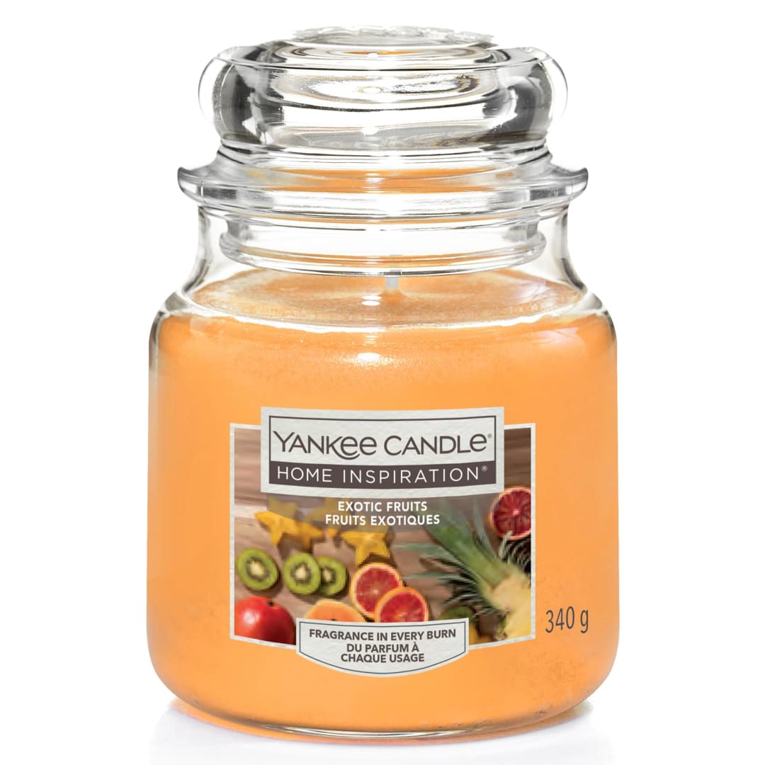 Yankee Candle® Home Inspiration Scented Candle | Exotic Fruits Medium Jar Candle | Burn Time: up to 75 Hours