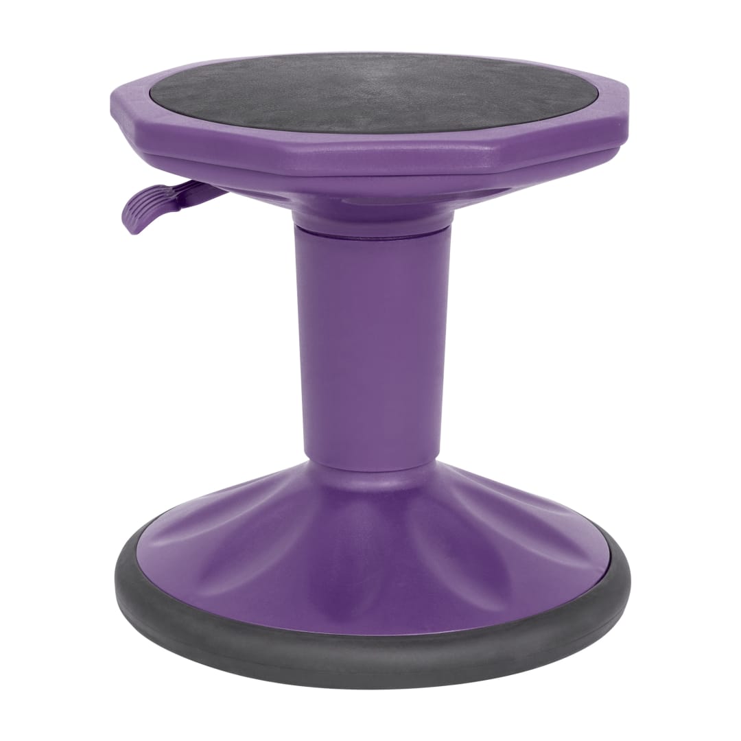 Carter Adjustable Height Kids Flexible Active Stool for Classroom and Home with Non-Skid Bottom in Purple, 14" - 18" Seat Height
