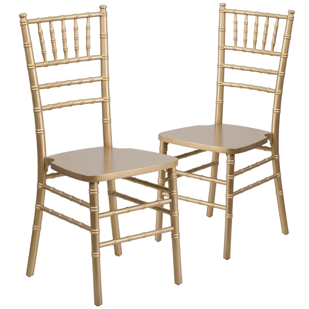 2 Pack HERCULES Series Gold Wood Chiavari Chair