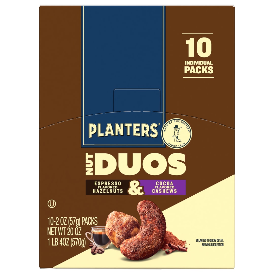 PLANTERS Nut Duos Cocoa Bean Cashew Espresso Hazelnut 10/2oz