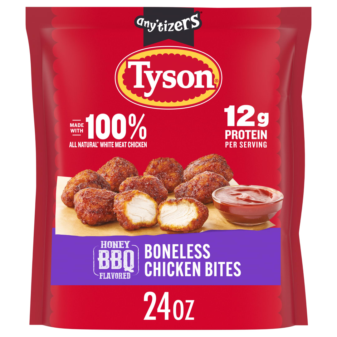 Tyson Any'tizers Frozen Sweet BBQ Flavored Boneless Chicken Bites, 24 oz