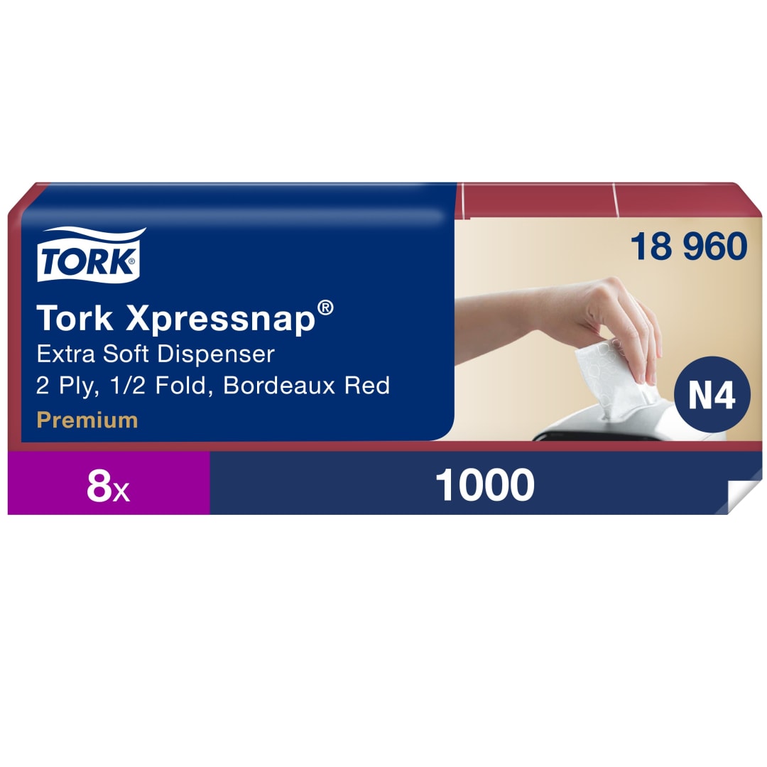 Tork Xpressnap® Extra Soft Bordeaux Dispenser Napkin