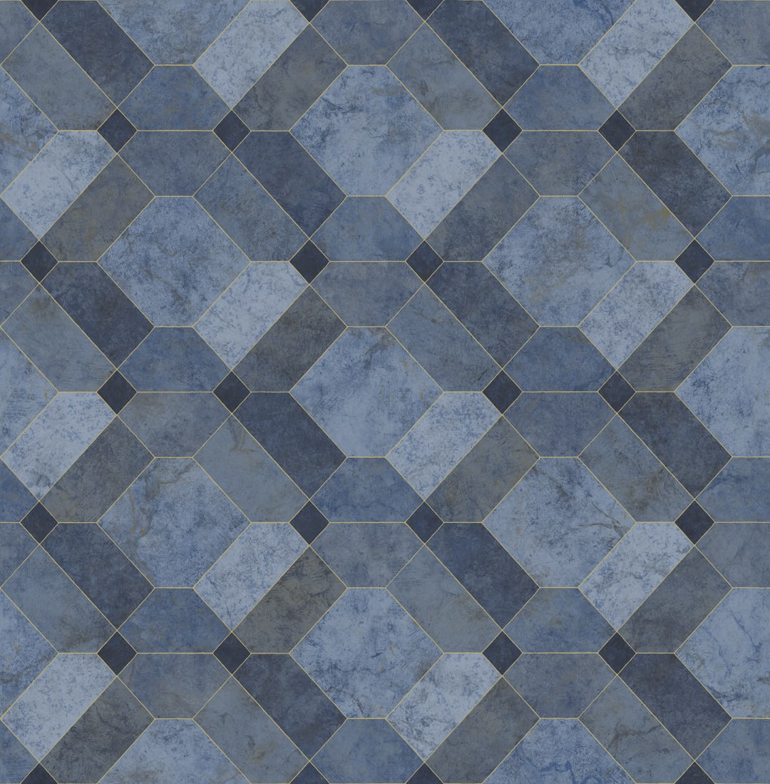 Devonshire Blue Marble Wallpaper