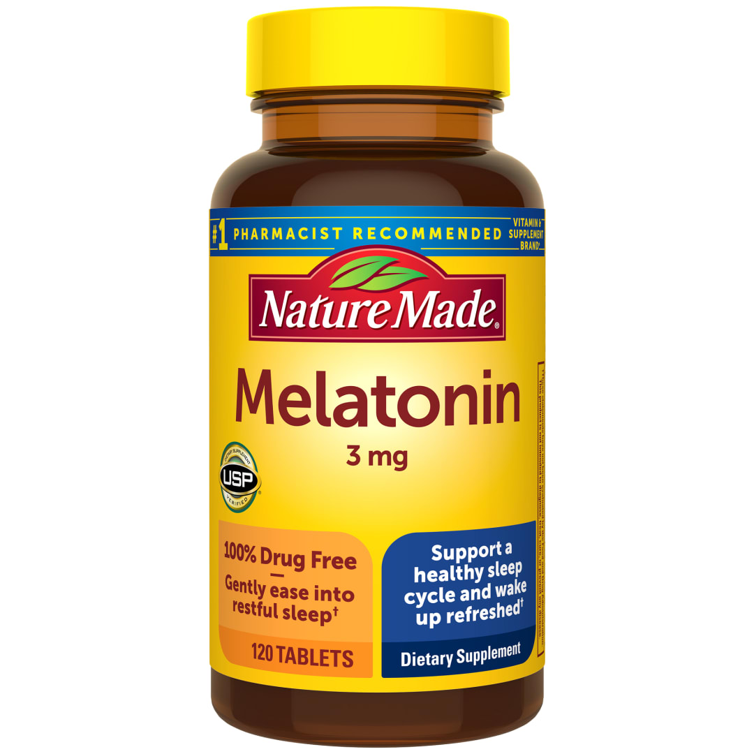 Nature Made Melatonin 3mg Sleep Aids for Adults, 100% Drug Free Sleep Aid, Sleep Supplements, 120 Tablets, 120 Day Supply