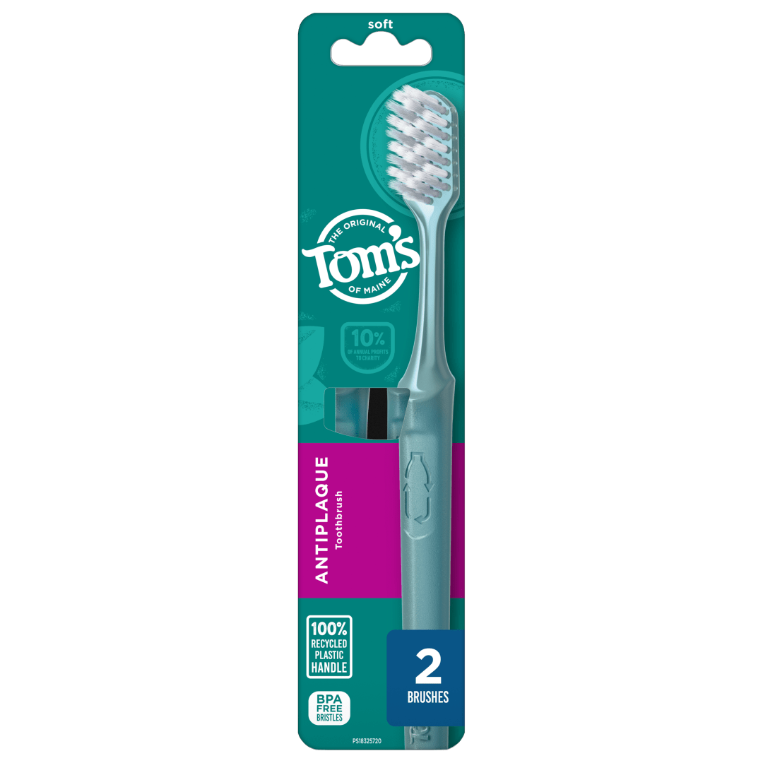 Tom’s of Maine Antiplaque Adult Soft Toothbrush, 2 Pack