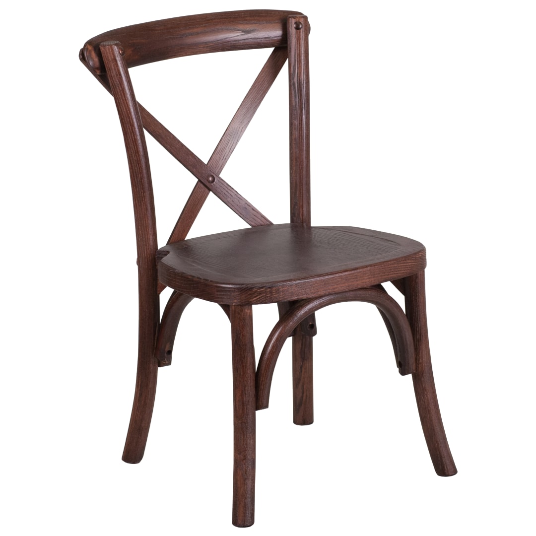 HERCULES Series Stackable Kids Mahogany Wood Cross Back Chair