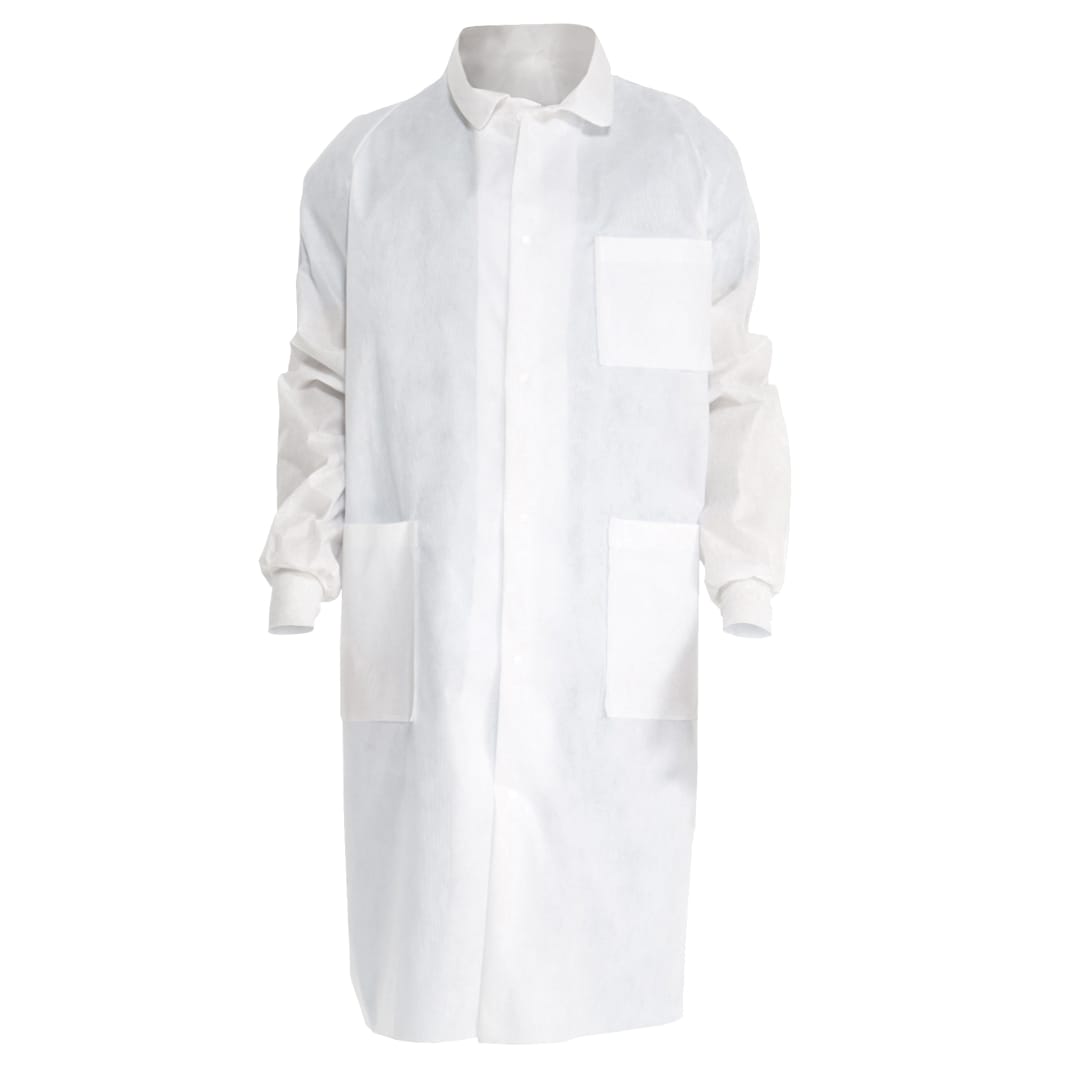 Kimtech™ A8 Lab Coat + Extra Protection, White with knit cuff