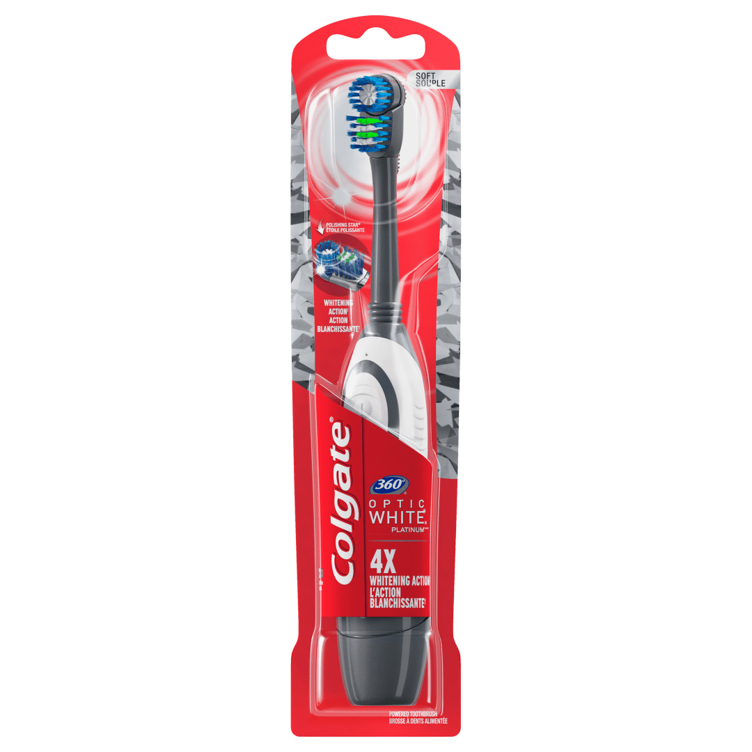 Colgate 36 Optic White Battery Powered Toothbrush Handle, Soft
