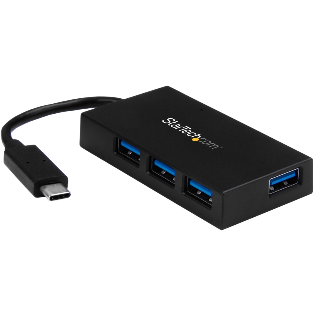 4 Port USB C Hub w  Power Adapt C to A USB 3 0