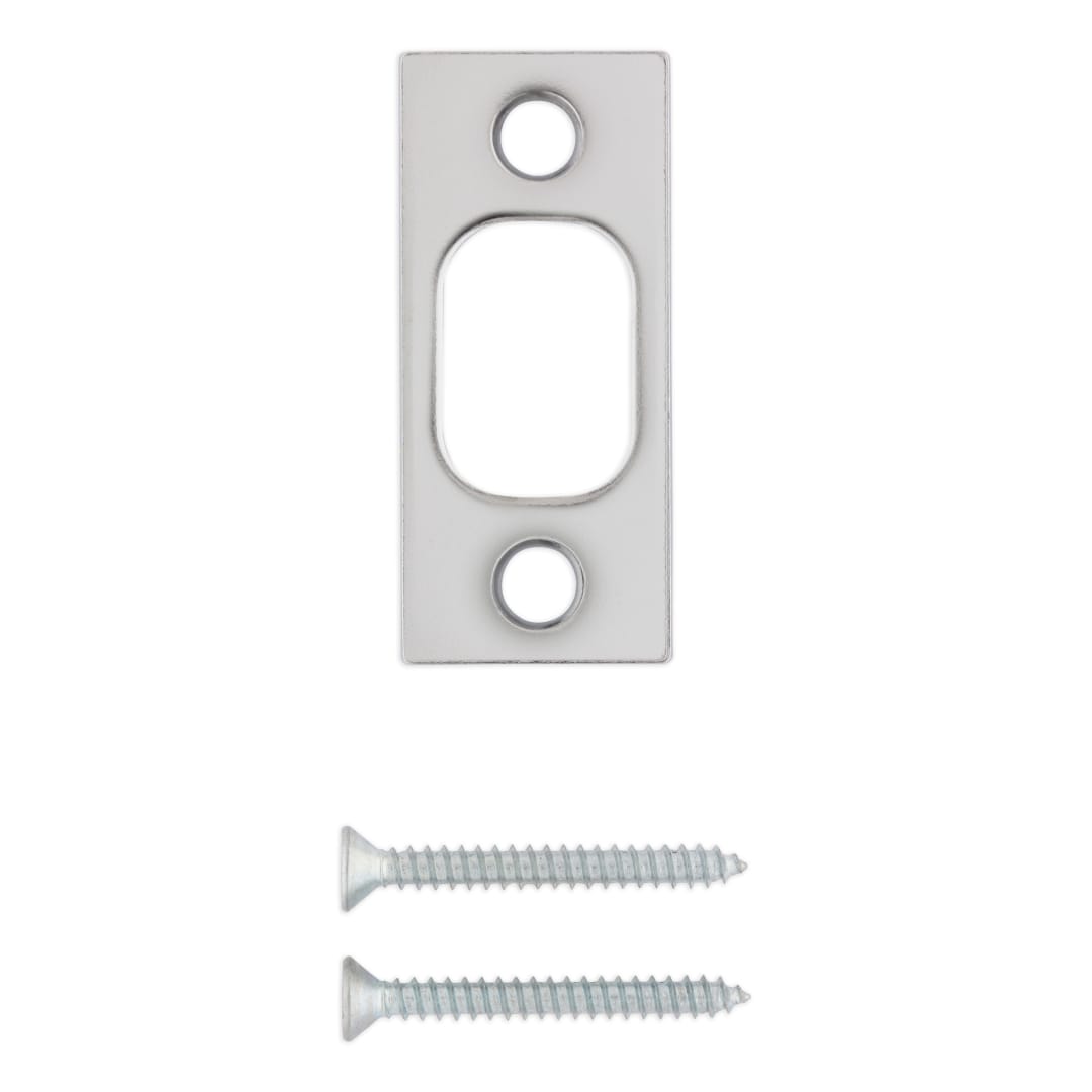 Deadbolt Square Corner Strike 1" x 2-1/4" for Polished Chrome or Satin Chrome Finish
