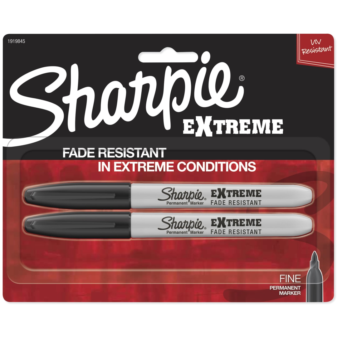 Sharpie® Extreme Permanent Markers, Fine Point, Black, 2 Count