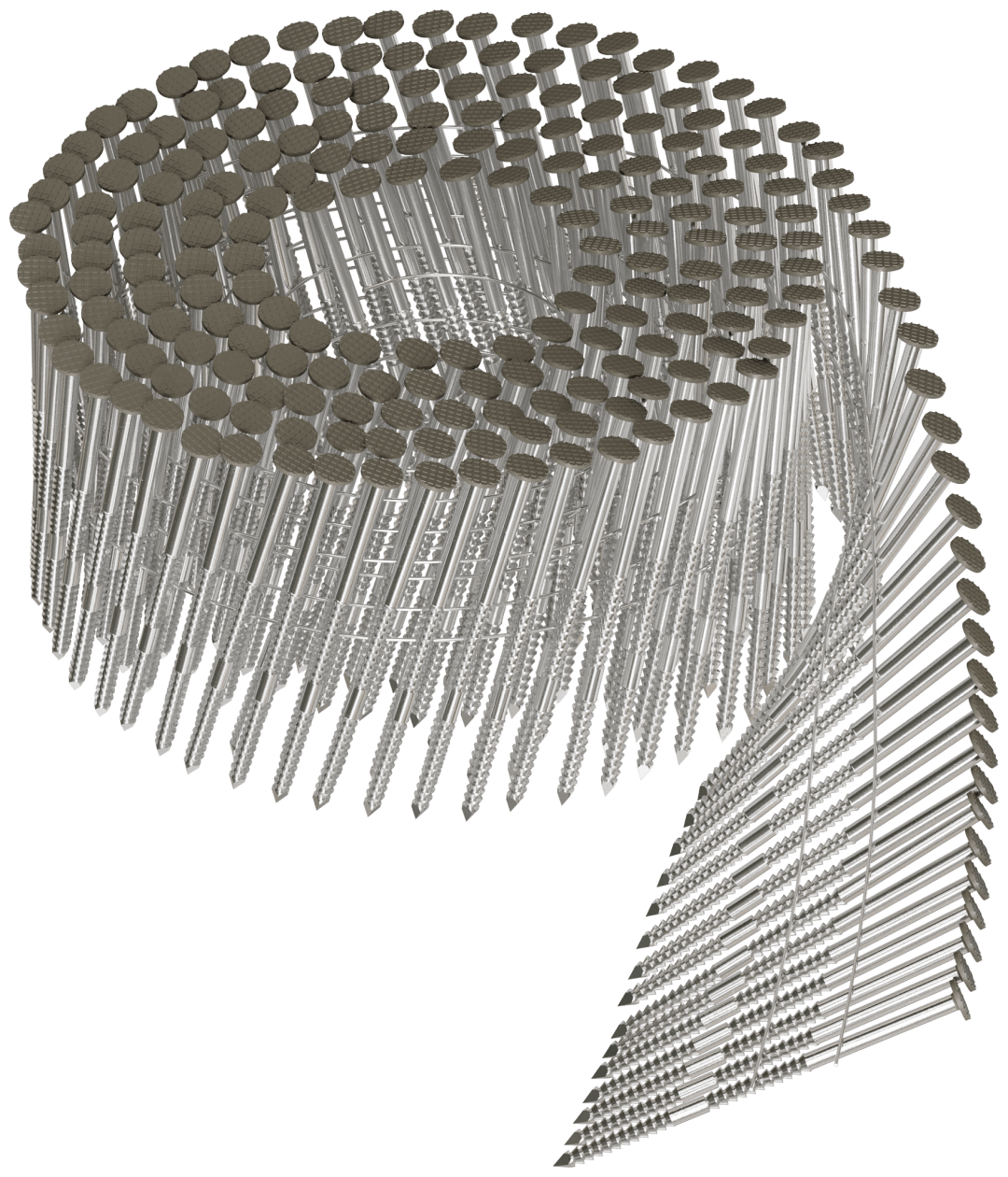Simpson Strong-Tie S13A225CCG 15° Wire Coil, Painted Full Round Head, Ring-Shank Nail — 2-1/4 in. x .092 in. Type 304, Gray (3600-Qty) (Pack of 90)