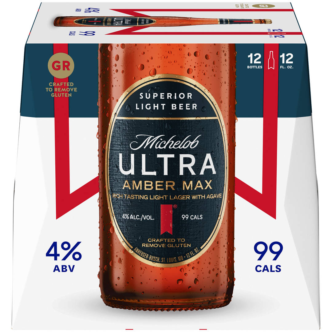 Michelob ULTRA Amber Max American Lager Beer 12 Pack, 12 fl oz Bottles