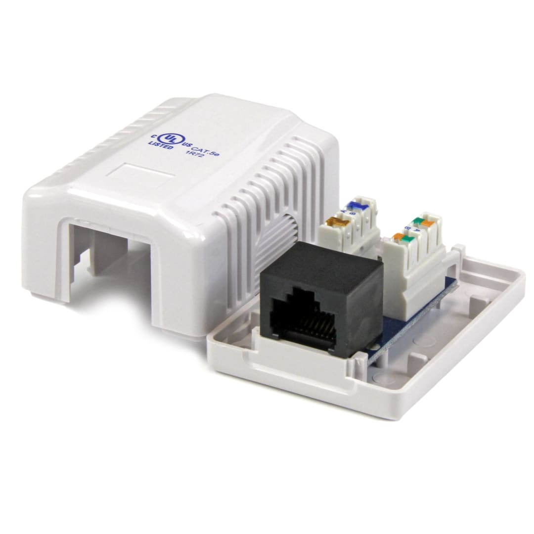 Single Category 5 RJ45 Wallbox-White